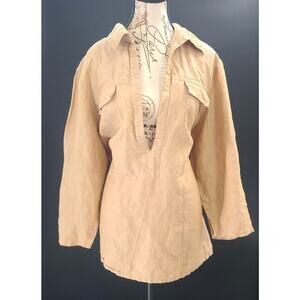 Mercer & Madison ladies 100% linen swim cover up beige Sz 3x resort wear beachy